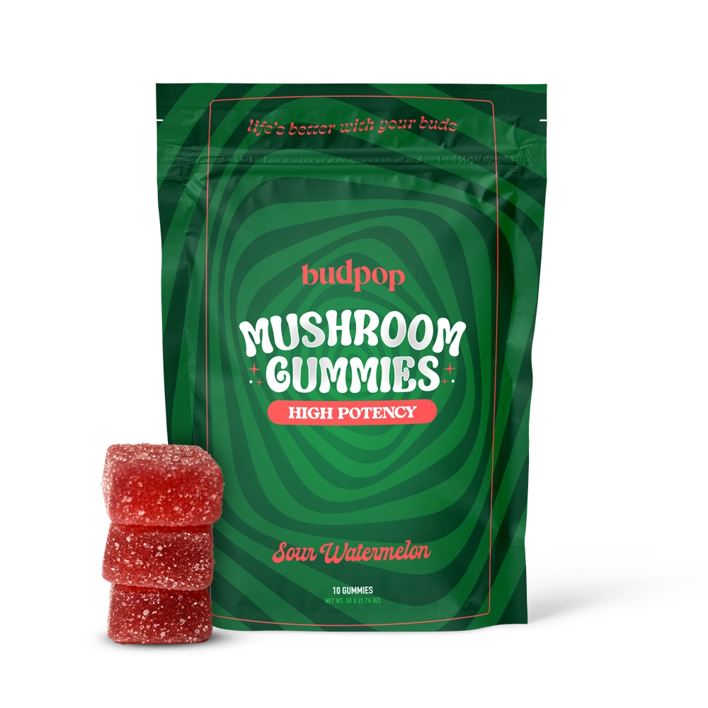 Budpop Aura Mushroom Gummies Sour Watermelon