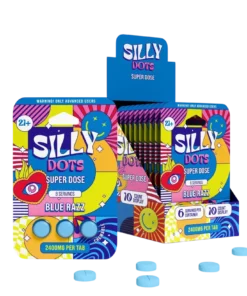 Party Pack Silly Dots Super Dose 2400mg Tabs 3 Pack Blue Razz 10 Count Display